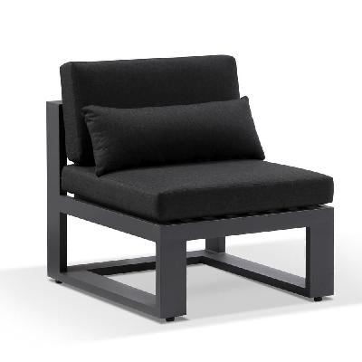 santorini single modular outdoor aluminium lounge white / textured olefin grey 