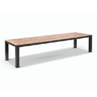 balmoral 3.55m outdoor aluminium teak top dining table 3.55m / charcoal 