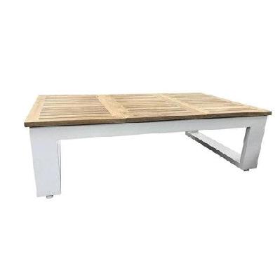 balmoral outdoor teak top aluminium coffee table with fold out sides white 