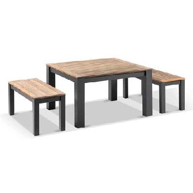 balmoral low dining coffee table with 2 bench seats 2 seats / white 