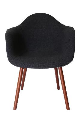 replica eames daw hal inspired chair grey / charcoal fabric seat walnut legs 