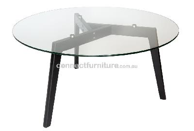 stad round glass coffee table - black 