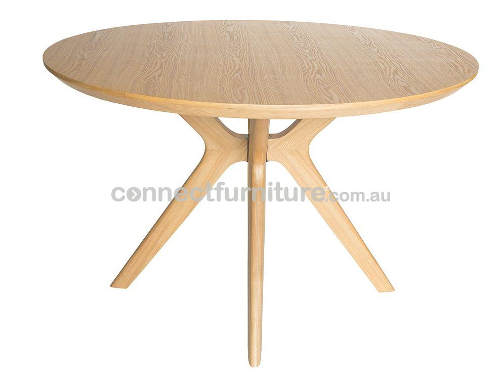 doreen collection - round wood dining table - natural - 120cm 