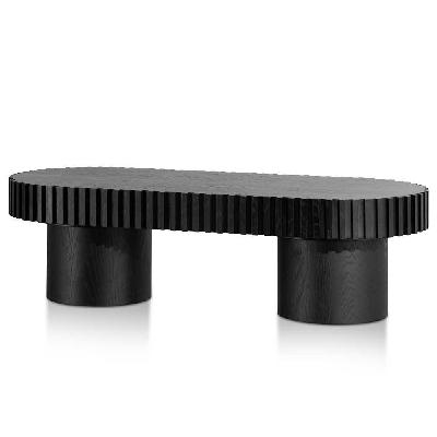 quintin 1.4m wooden coffee table - black 