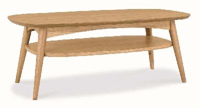 johansen scandinavian 109cm oak rectangle coffee table - natural 