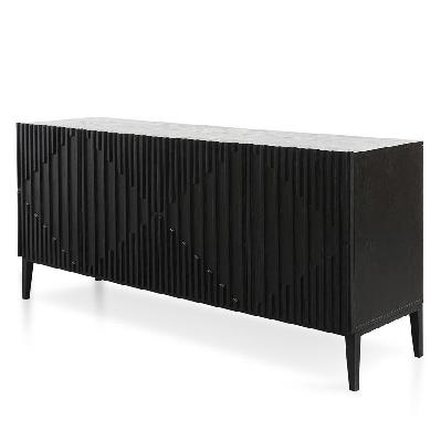marty 180cm wooden sideboard - black 