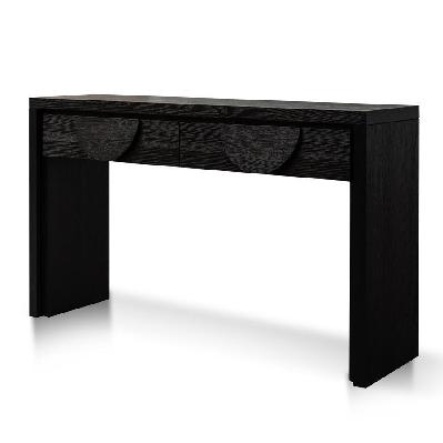 bonnie 140cm wooden console table with drawers - textured espresso black 