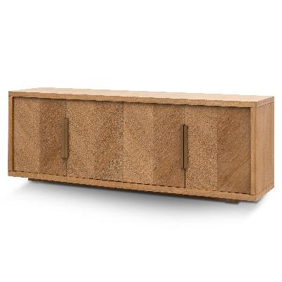 miriam 2m buffet unit - dusty oak with gold handle 