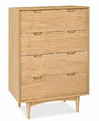 asta 4 drawer chest scandinavian design - natural 