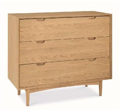 asta 3 drawer chest scandinavian design - natural 