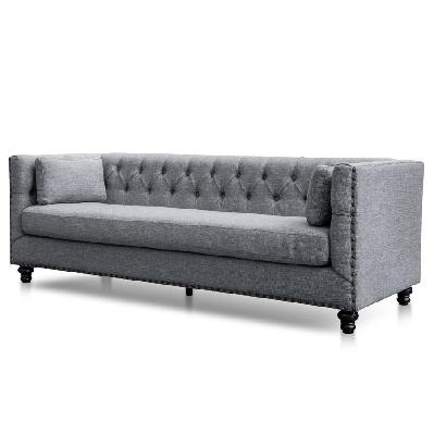 aurea 3 seater fabric sofa - graphite grey 