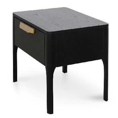 allison wooden bedside table - black 