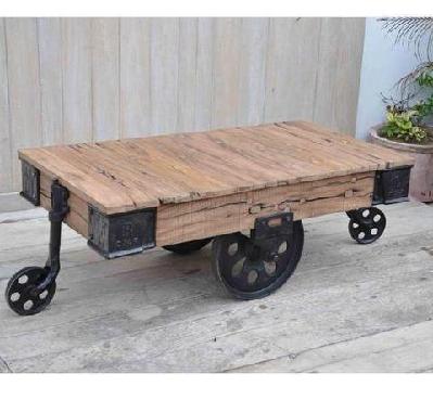 industrial wheeled coffee table 