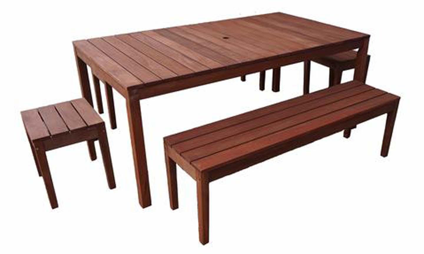 supreme rectangular 1.8m dining table and bench 5 piece setting (4 seater) 