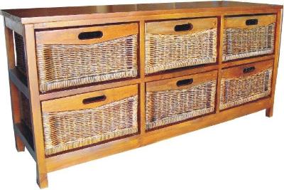 vi brazil solid mango wood frame 6 drawers wide cabinet american heritage finish 