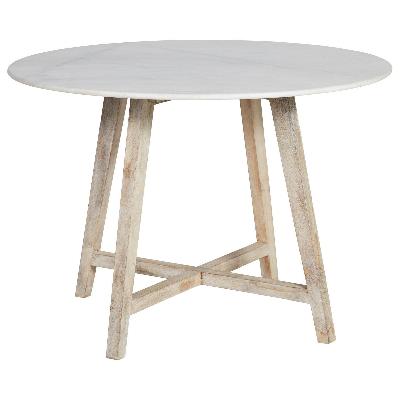 sh indii 110cm round dining table - marble top