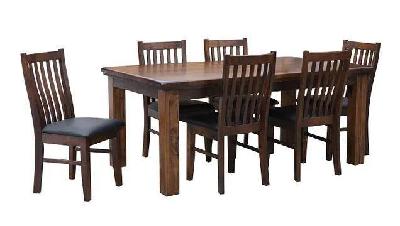 md california 2.1m dining table - rustic nutmeg 