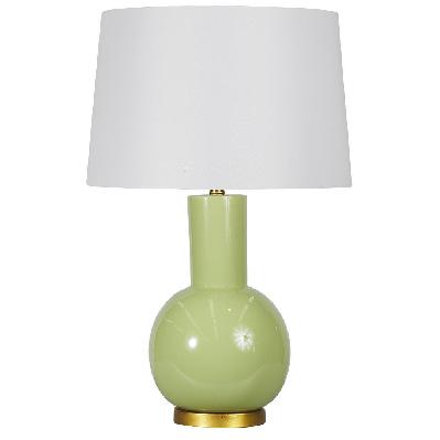 sh kingston ceramic/metal table lamp in a warm olive green with gold detailing