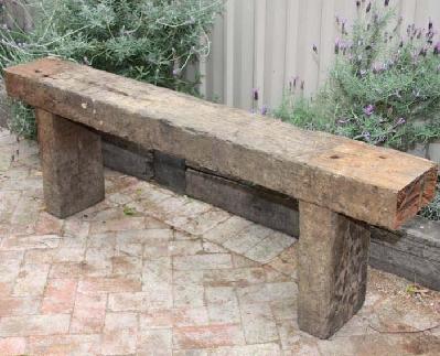 sleeper wooden bench seat - recycled railway sleepers 'aa' grade - 270cm