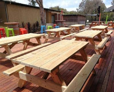 conventional wooden picnic table - treated pine 240cm x 72cm 